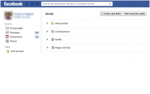 Liste d'amis sur Facebook