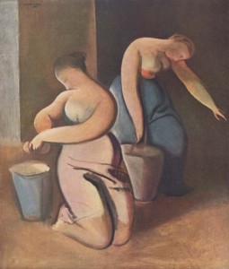 On voit deux femmes lavent es planchers 